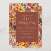 バーンドオレンジクリームラストフローラ21歳 招待状 (正面/裏面)