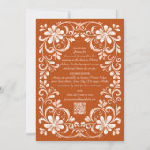 バーンドオレンジシャビーシックQRアニバーサリー招待状 招待状 (裏面)