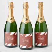 バーンドオレンジシャンパン結婚式用シール スパークリングワインラベル (ボトル)