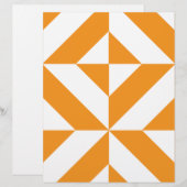 バーンドオレンジジオメトリックデコキューブスクラップブック紙 (正面/裏面)