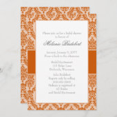 バーンドオレンジダマスクブライダルシャワー招待 招待状 (正面/裏面)