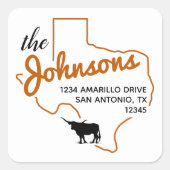 バーンドオレンジテキサス州ロングファーファミリー住所 シール (正面)