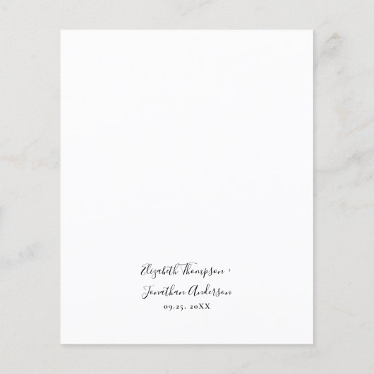 バーンドオレンジネイビーフローラ予算結婚式招待状 (裏面)