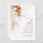 バーンドオレンジパンパスグラス60thバースデーパーティー 招待状 (正面)