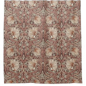 バーンドオレンジパンペネルウィリアム・モリス秋フローラ シャワーカーテン (正面)