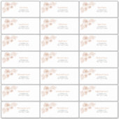 バーンドオレンジフローララインアートゲストアドレスステッカー シール (正面)