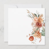 バーンドオレンジフローラ金ゴールドクロスバプテスマ《キリスト教》洗礼式や命名式 招待状 (裏面)