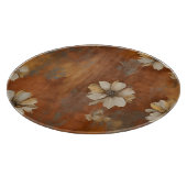 バーンドオレンジベージュグレーファームハウスフローラ カッティングボード (角)