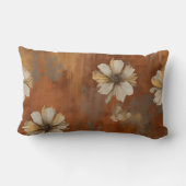 バーンドオレンジベージュグレーファームハウスフローラ ランバークッション (裏面)