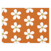 バーンドオレンジホワイトシンプルデイジー金ゴールド テーブルクロス (正面(横))