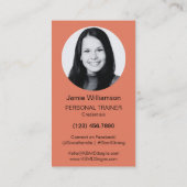 バーンドオレンジホワイトスタート強いパーソナルトレーナー 名刺 (裏面)