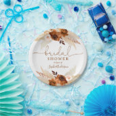 バーンドオレンジボヘミアンパンパスグラスブライダルシャワー ペーパープレート (パーティー)