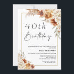 バーンドオレンジボホパンパスグラス金ゴールドフレーム誕生日 招待状<br><div class="desc">パンパスグラス金ゴールドフレーム誕生日招待状ボヘミアン誕生日の招待パンパスグラスと書道のイメージを見出しインスパイアて、2つの色と燃えたオレンジのフローラアレンジメントを指すボヘミアンの誕生日の招待モダン。ボヘミアの誕生日パーティーの招待をインスパイア探している人に最適。</div>