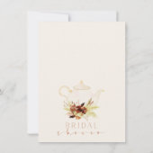 バーンドオレンジボホフローラティーパーティーブライダルシャワー 招待状 (裏面)