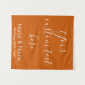 バーンドオレンジボホ結婚の背景披露宴ブース タペストリー (正面(横))