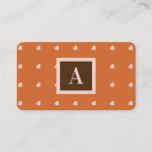 バーンドオレンジミニハートバックグラウンドモノグラム 名刺 (正面)