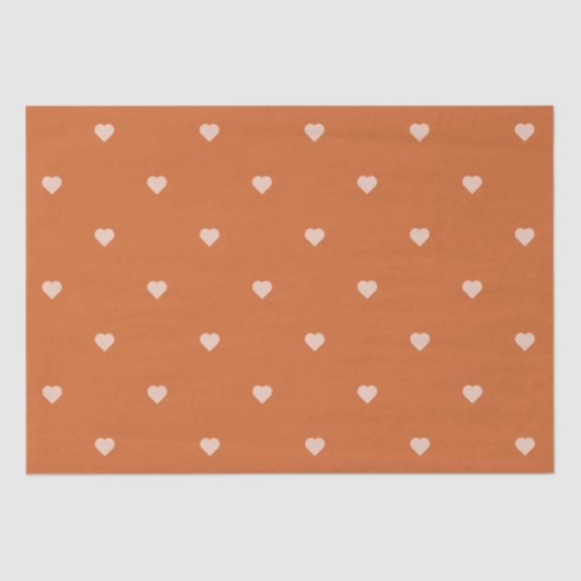 バーンドオレンジミニハート背景 薄葉紙 (正面)