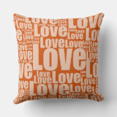 バーンドオレンジラブタイポグラフィ クッション (裏面)