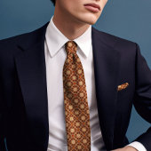 バーンドオレンジロームバスダイヤモンドヴィンテージフローラメンズ ネクタイ