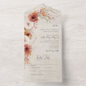 バーンドオレンジ&クリームボホフローラディナー オールインワン招待状 (内側)