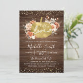 バーンドオレン素朴ジフローラカボチャブライダルシャワー 招待状 (スタンド正面)