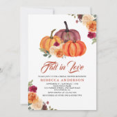バーンドオレン素朴ジフローラカボチャブライダルシャワー 招待状 (正面)