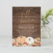 バーンドオレン素朴ジフローラカボチャブライダルシャワー 招待状 (スタンド正面)