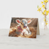 バーンドストールの白い子牛 カード (黄色い花)