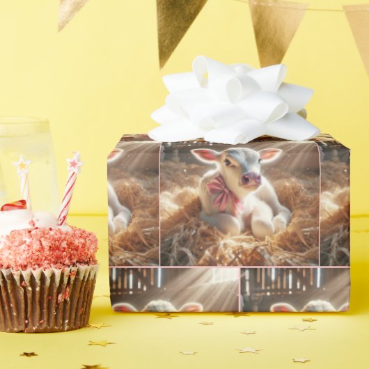 バーンドストールの白い子牛 ラッピングペーパー (誕生日パーティー)