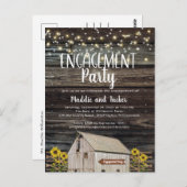 バーンドス素朴ンフラワーウッドライト婚約パーティ ポストカード (正面/裏面)