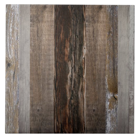 バーンドボード再生ウッド素朴木材 タイル (正面)