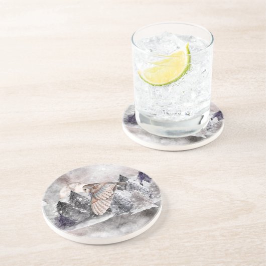 バーンドルフクロムーンウォーターカラーフォレストサンドストーンコースター コースター (側面)