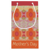 バーンドレッドとオレンジパターン（の模様が）ある スモールペーパーバッグ (裏面)