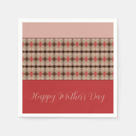 バーンドレッドとローズピンク スタンダードカクテルナプキン