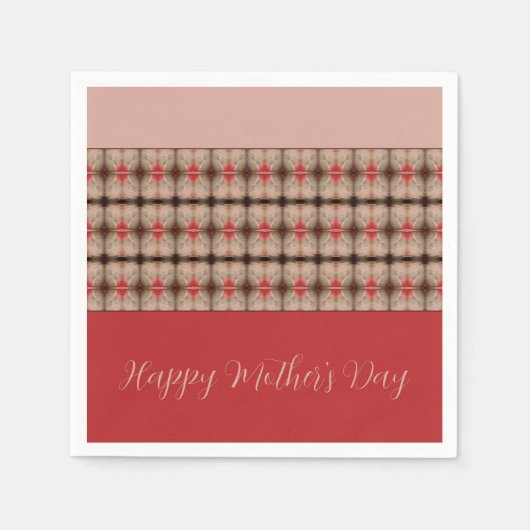 バーンドレッドとローズピンク スタンダードカクテルナプキン (正面)