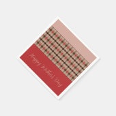 バーンドレッドとローズピンク スタンダードカクテルナプキン (角)