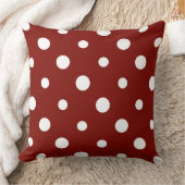 バーンドレッドと白いドット クッション (ブランケット)