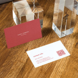 バーンドレッドミニマルリネンホワイトタイポグラフィ 名刺