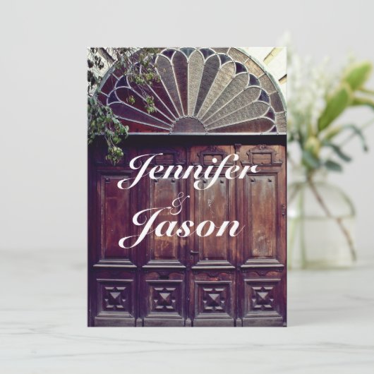 バーンド素朴アカントリーウエディング招待状 招待状 (スタンド正面)