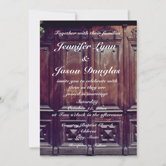 バーンド素朴アカントリーウエディング招待状 招待状 (裏面)