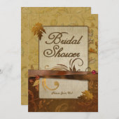 バーンニードオータム金ゴールドブライダルシャワー 招待状 (正面/裏面)