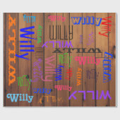 バーンネームコラージュ🎁アメージングワードクラウドおもしろいファブ ラッピングペーパー (フラット)