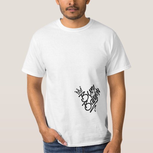 バーンバビロングラフィティラベルスタイルレゲエ Tシャツ (正面)