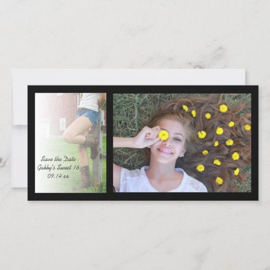 バーンパーティースウィート16誕生日日付を保存 セーブザデート (正面)