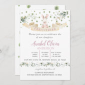 バーンピンクフローラグリーンバプテススマガール招待状 招待状 (正面/裏面)