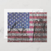 バーンピーリ絵を描ング愛国米国旗 ポストカード (正面/裏面)