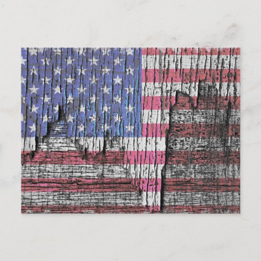 バーンピーリ絵を描ング愛国米国旗 ポストカード (正面)