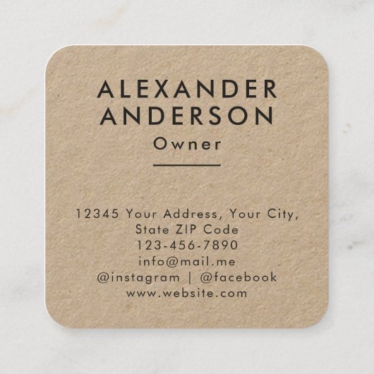 バーンファミリーファーム農家ラウンド装飾 スクエア名刺 (裏面)