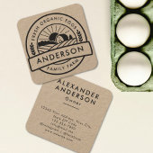 バーンファミリーファーム農家ラウンド装飾 スクエア名刺