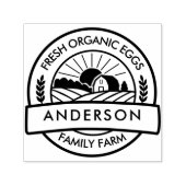 バーンファミリーファーム農家ラウンド装飾 セルフインキングスタンプ (デザイン)